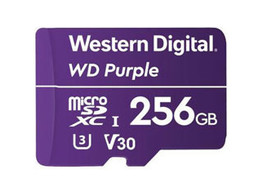 WESTERN DIGITAL PURPLE MICROSDXC-KAART  256 GB  MICRO SD KAART GESCHIKT VOOR GEBRUIK IN IP CAMERA