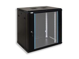 EASY-RACK WAND PATCHKAST MET GLAZEN DEUR. 12U  450MM DIEP