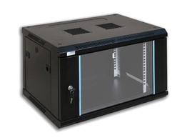 EASY-RACK WAND PATCHKAST MET GLAZEN DEUR. 6U  450MM DIEP