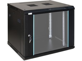 EASY-RACK WAND PATCHKAST MET GLAZEN DEUR. 9U  450MM DIEP