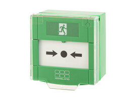 GROENE OPBOUW DRUKKNOP NOODUITGANG  MET DUBBEL WISSELCONTACT