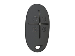 Ajax SpaceControl  Een sleutelhanger voor de controle van de beveiligingsfuncties  zwart. Batterij  CR2032 batterij. Afmetingen 65x37x10mm