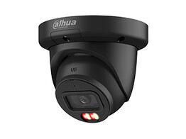 ZWARTE DAHUA LITE AI SERIES NETWERK CAMERA   4MP EYEBALL MET IR  2.8 MM LENS  DUAL LIGHT  IVS  SMD  IP67